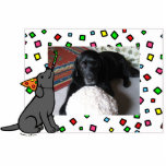 Birthday Black Labrador Cartoon Foto Frame Fotoskulptur Magnet<br><div class="desc">Einzigartiger und lustiger Labrador Retriever Cartoon von Naomi Ochiai aus Japan. Ein niedlicher Black Labrador feiert seinen Geburtstag mit einem Geburtstagshut und einem Pfeifen! Spaß Cartoon. Große Geschenke für Hundefreunde,  die Black Labradors besitzen! Zum Geburtstag.</div>