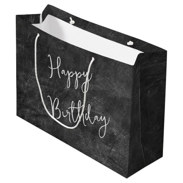 Birthday Black Leather Abstrakt Große Geschenktüte (Vorderseite Schrägansicht)