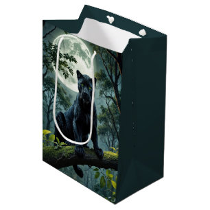 Birthday Black Panther in Moonlight Mittlere Geschenktüte
