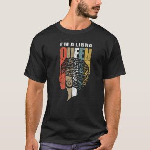 Birthday Black Queen Libra Zodiac Afroamerikaner T-Shirt
