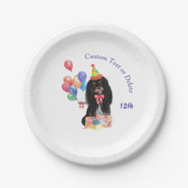 Birthday Black und Tan Cavalier Spaniel   Pappteller