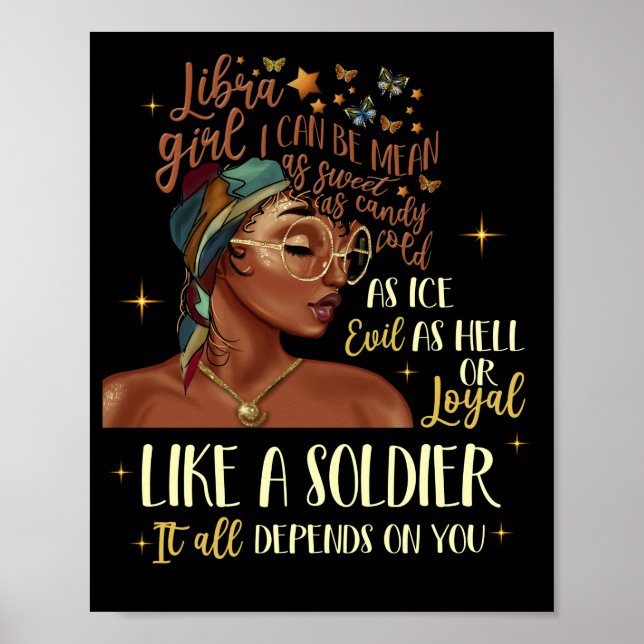 Birthday Black Women Libra Girl 23. September Poster (Vorne)