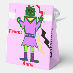 Birthday Blast Off Girl Robot Pink Spaceship Geschenkschachtel