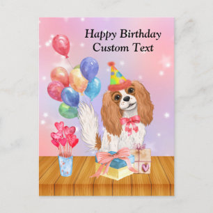 Birthday Blenheim Cavalier King Charles Spaniel Postkarte