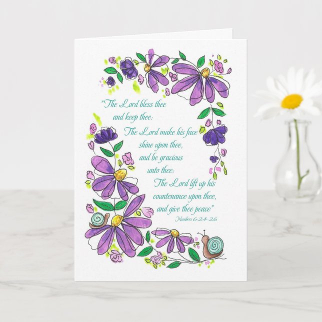 Birthday Blessings Scripture Numbers 6:24-26 Karte (Kleine Pflanze)
