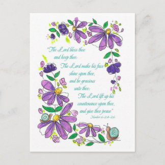 Birthday Blessings Scripture Numbers 6:24-26 Postkarte