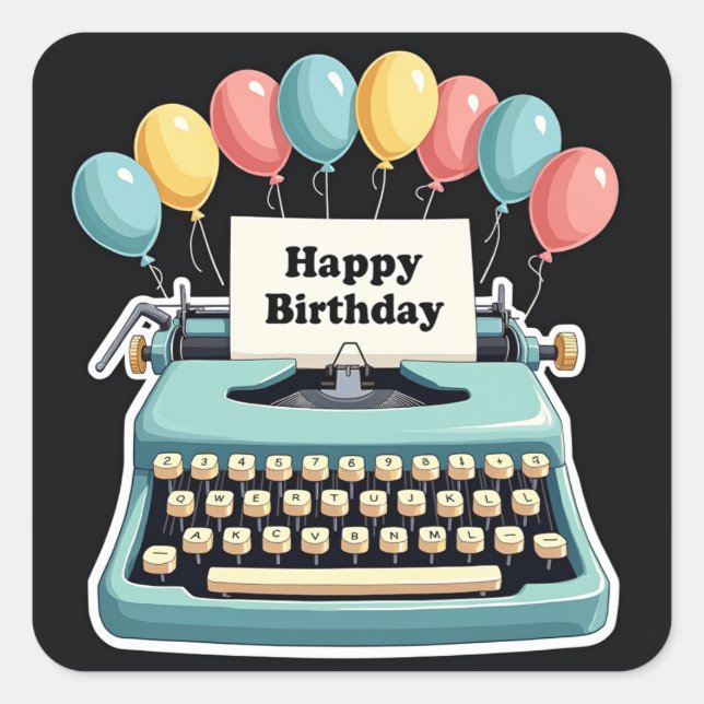 Birthday Bliss Quadratischer Aufkleber (Vorderseite)