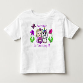 Birthday Blonde Fairy and Unicorage Age and Name Kleinkind T-shirt