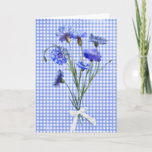 Birthday Blue Cornflower Bouquet Karte