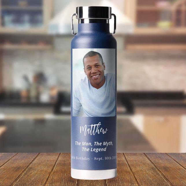 Birthday Blue Foto Man Mythos Legende Trinkflasche (Von Creator hochgeladen)