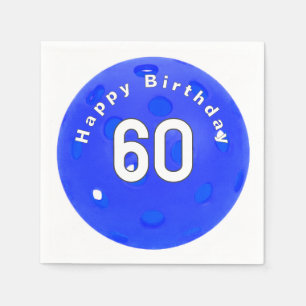 Birthday Blue Pickleball Serviette