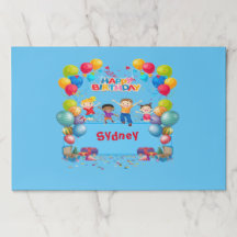 Birthday Blue Thema große Tearaway Paper Pad