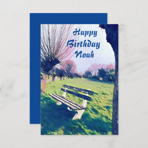 Birthday Blue Watercolor Garden Benz für ihn