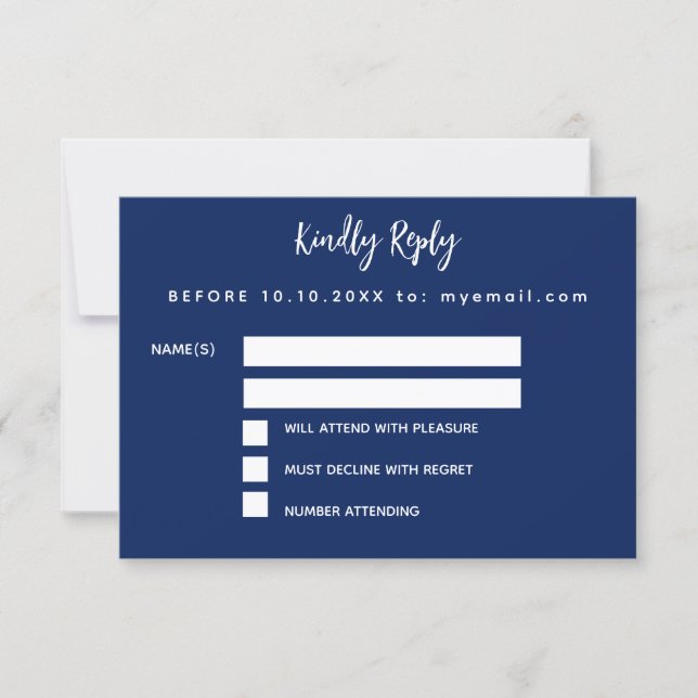 Birthday Blue White Confetti Party RSVP Karte (Vorderseite)