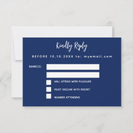 Birthday Blue White Confetti Party RSVP Karte