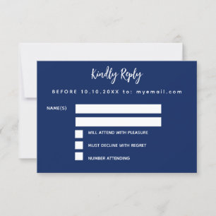Birthday Blue White Confetti Party RSVP Karte