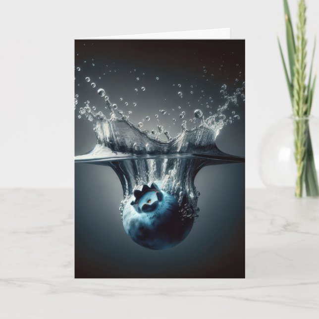 Birthday Blueberry Splash Karte (Vorderseite)