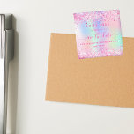 Birthday Blush Pink Glitzer speichern Datums-Magne Magnet<br><div class="desc">Ein angesagter holografischer Hintergrund mit Einhorn- und Regenbogenpastellfarben in Rosa,  lila,  Rose Gold,  Minzgrün. Dekoriert mit Imitaten Glitzer Staub in rosa. Personalisieren und fügen Sie ein Datum und Name/Alter 18 (oder jedes Alter). Der Text: Save the Date ist mit einem großen angesagten,  handgeschriebenen Stilskript geschrieben.</div>