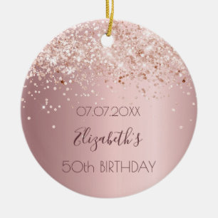 Birthday Blush Pink Konfettame Keramik Ornament
