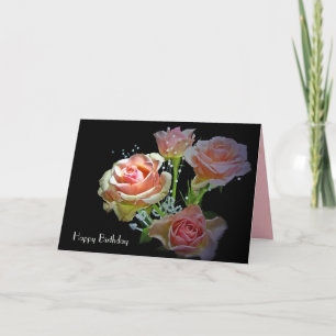Birthday Blush Pink Roses Karte