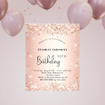 Birthday Blush Rose Gold Glitzer Einladung Flyer<br><div class="desc">Bitte beachten Sie, dass diese Einladung auf Flyer Papier und sehr dünn ist. Umschläge sind nicht enthalten. Für dickere Einladungen (gleiche Gestaltung) besuchen Sie bitte unseren Shop Für eine elegante 50. (oder jedes Alter) Geburtstagsparty. Eine Rose mit goldenem Farbverlauf. Dekoriert mit Rose Gold Imitat Glitzer. Personalisieren und fügen Sie einen...</div>