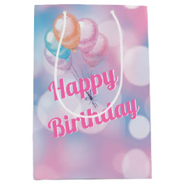 Birthday Bokeh Party Lights Mittlere Geschenktüte