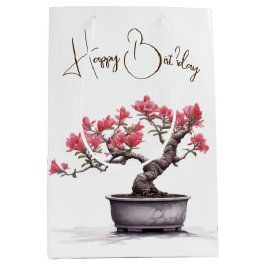 Birthday Bonsai Tree in Pot Mittlere Geschenktüte