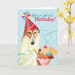 Birthday Borzoi Karte