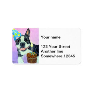 Birthday Boston Adressaufkleber