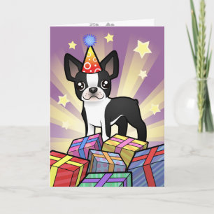 Birthday Boston Terrier Karte