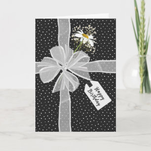Birthday Bow mit Daisy On Dots Karte