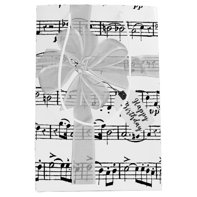 Birthday Bow on Music Mittlere Geschenktüte