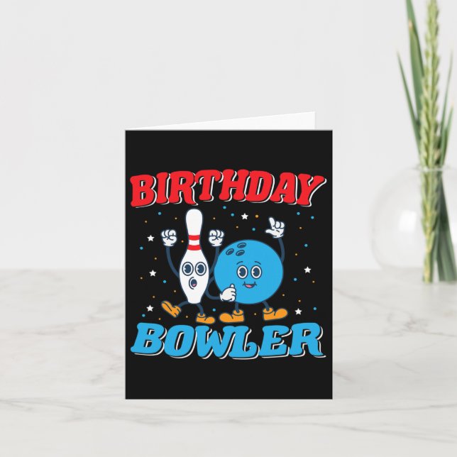 Birthday Bowler - Boys Birthday Funny Kids Bowling Karte (Vorderseite)