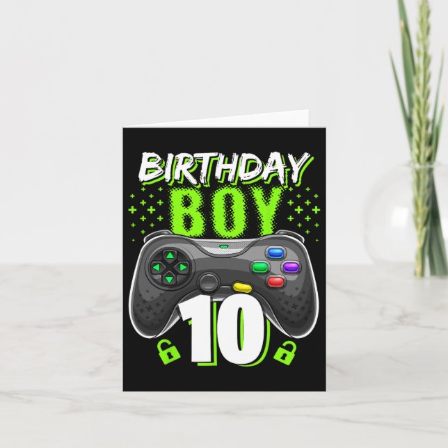 Birthday Boy 10 Video Game Controller Gamer 10. B Karte (Vorderseite)