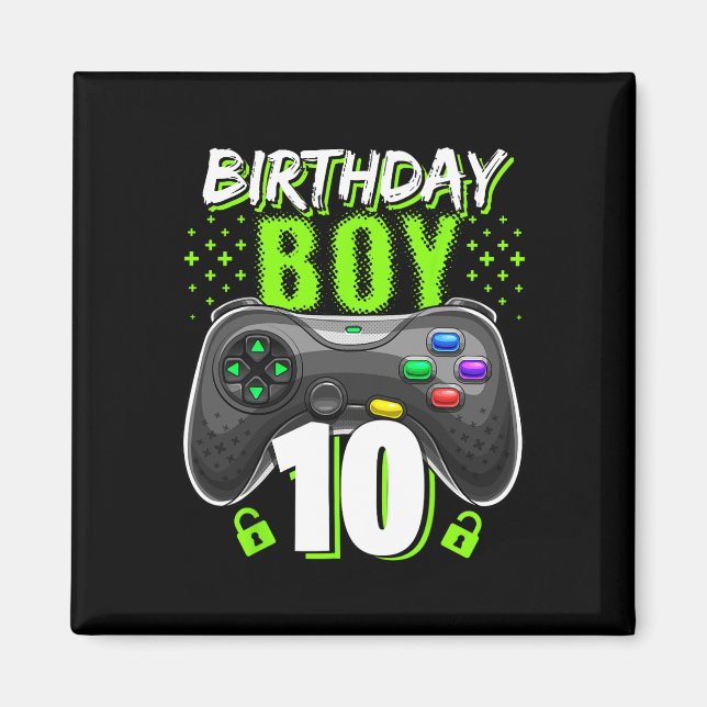 Birthday Boy 10 Video Game Controller Gamer 10. B Magnet (Vorne)
