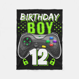 Birthday Boy 12 Video Game Controller Gamer 12. B Fleecedecke