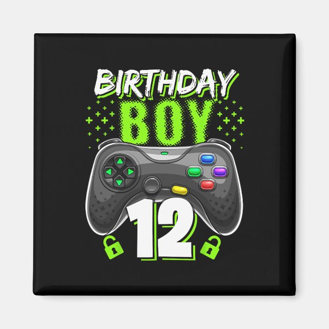 Birthday Boy 12 Video Game Controller Gamer 12. B Magnet (Vorne)