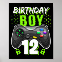 Birthday Boy 12 Video Game Controller Gamer 12. B