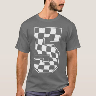 Birthday Boy 5. Race Checkered Flag 5 Racing Part T-Shirt