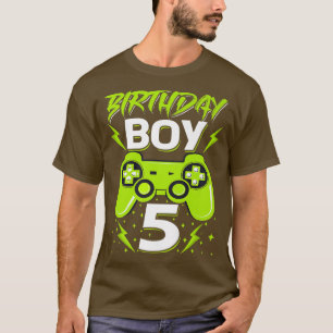 Birthday Boy 5 Video Game Controller Gamer 5th Bir T-Shirt