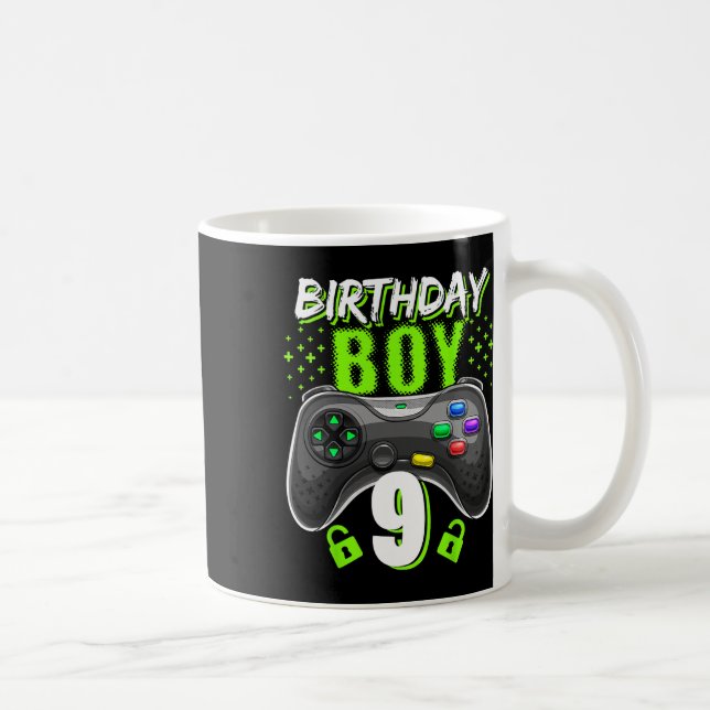 Birthday Boy 9 Video Game Controller Gamer 9th Bir Kaffeetasse (Rechts)