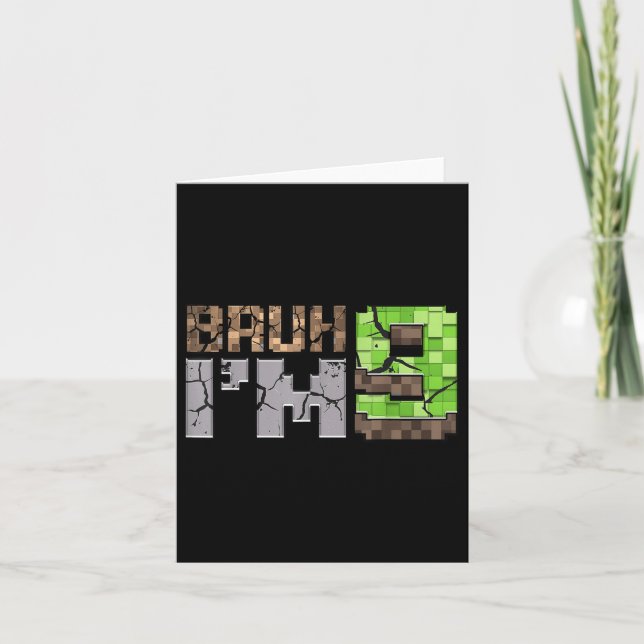 Birthday Boy 9th Bruh Im 9-jährigen Gamer Pixel N Karte (Vorderseite)