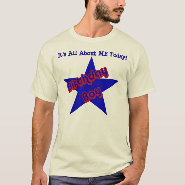 Birthday Boy All About Me Funny T-Shirt (Vorderseite)