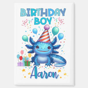 Birthday Boy Axolotl Vibes Niedliches Party Design Magnet