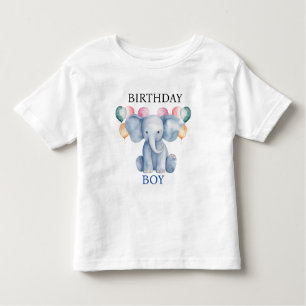 Birthday Boy Baby Elephant & Balloons Kleinkind T-shirt