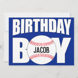 Birthday Boy Baseball Player Party Individuelle Na Karte