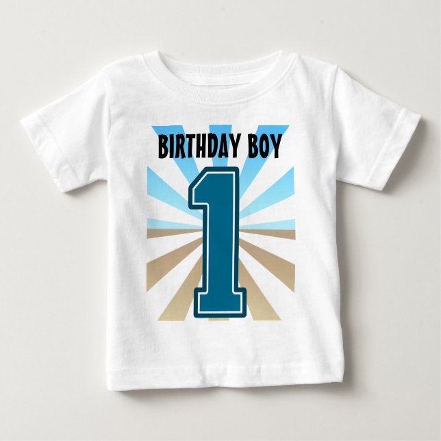 Birthday Boy, Big Number One, First B-day Tshirt (Vorderseite)