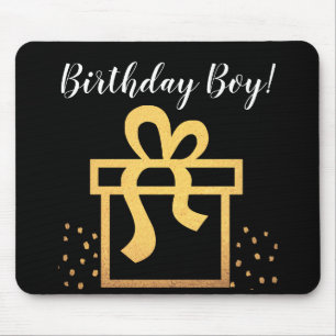 Birthday Boy Black and Gold Imitate Foil Mousepad