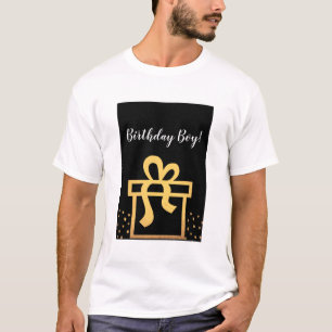 Birthday Boy Black and Gold Imitate Foil T-Shirt