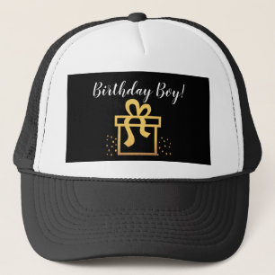Birthday Boy Black and Gold Imitate Foil Truckerkappe
